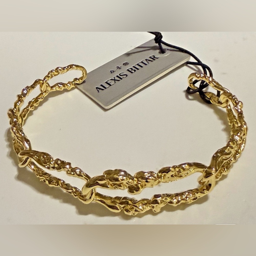 ALEXIS BITTAR Brut Link Small Cuff Bracelet gold plated Sold OUT NEW NWT